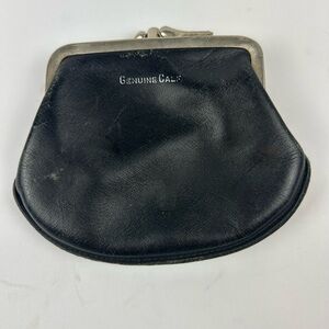 Vintage Black Leather Coin Purse